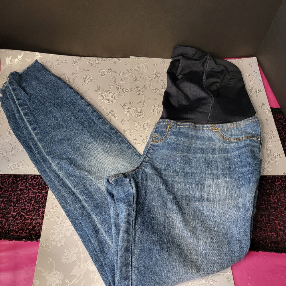 Maternity Ingrid Isabel Skinny Jeans Women's 2 Distressed Denim Jeggings